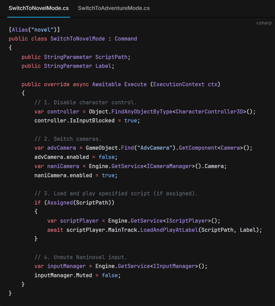 나니노벨 Integration Options - SwitchToNovelMode