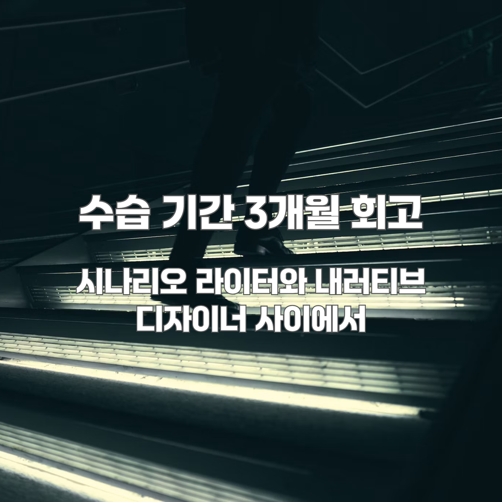 수습 기간 3개월 회고: 시나리오 라이터와 내러티브 디자이너 사이에서